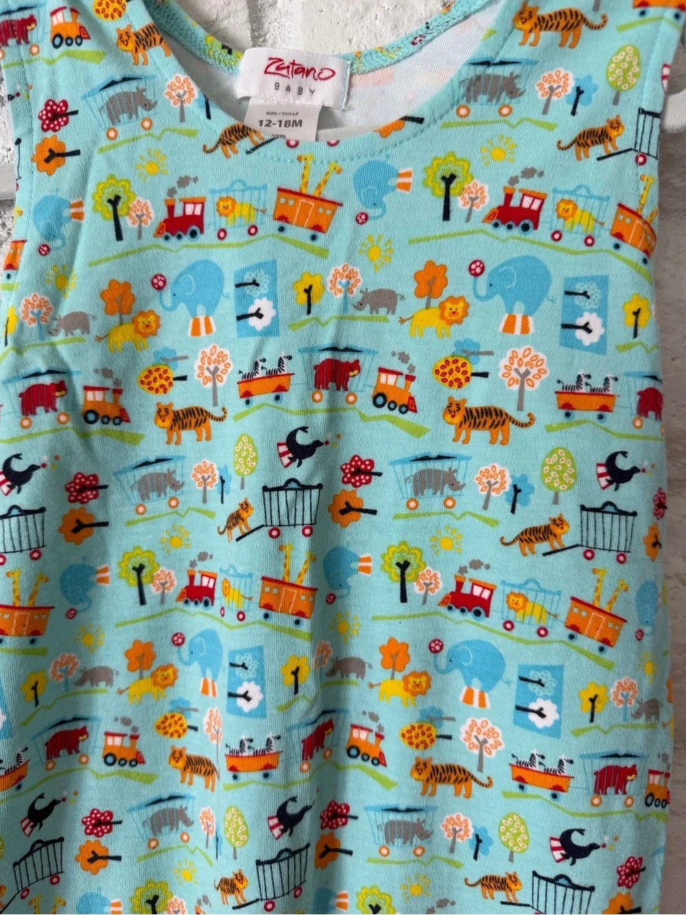 Zutano Aqua Blue Circus Romper